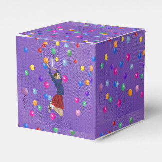 Cheerleader, Lila und Ballons Geschenkschachtel