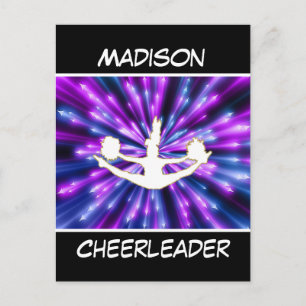 Cheerleader Lila und Blau Explosion Postkarte