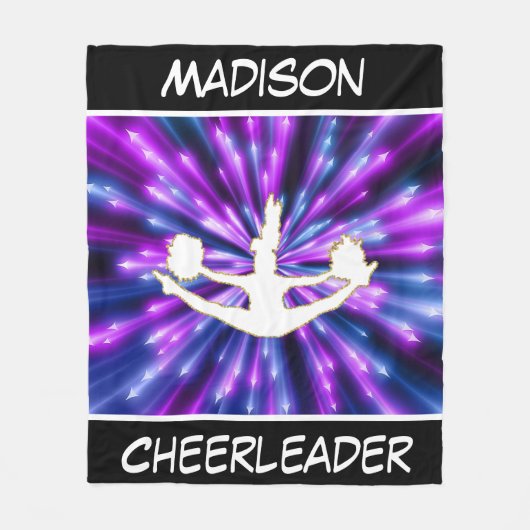 Cheerleader Lila und Blue Explosion Fleecedecke (Vorderseite)