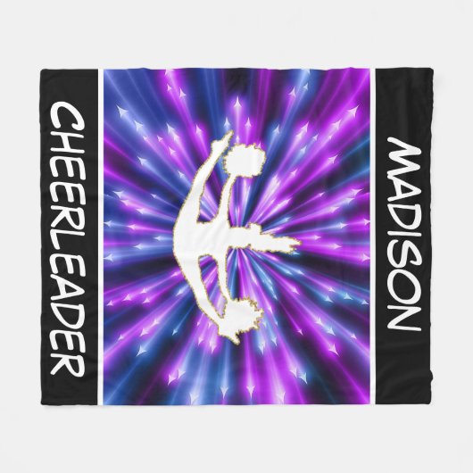 Cheerleader Lila und Blue Explosion Fleecedecke (Vorderseite (Horizontal))