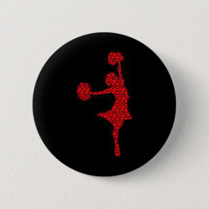 Cheerleader Lovers Valentine Hearts Liebe Cheerlea Button