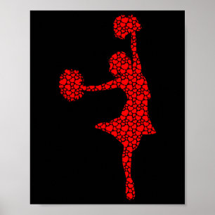 Cheerleader Lovers Valentine Hearts Liebe Cheerlea Poster