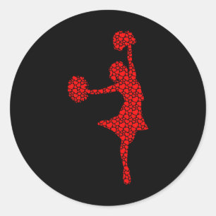 Cheerleader Lovers Valentine Hearts Liebe Cheerlea Runder Aufkleber