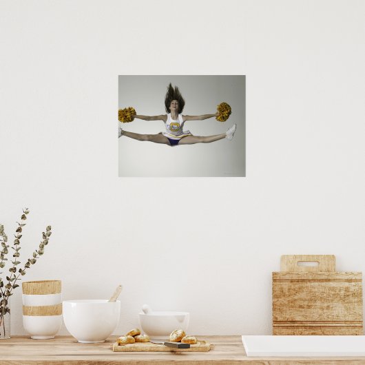 Cheerleader macht Splitter in der Luft Poster (Küche)