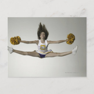 Cheerleader macht Splitter in der Luft Postkarte