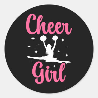 Cheerleader Mädchen Cheerleading _1 Runder Aufkleber