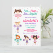 Cheerleader Mädchen Geburtstagsfeier Einladung (Stehend Vorderseite)