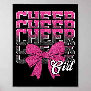 Cheerleader-Mädchen Kokette Schleife Cheerleading Poster