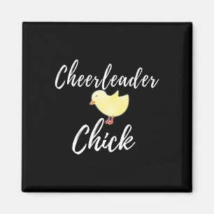 Cheerleader Mädchen Lustiges Huhn Cheerleading Magnet