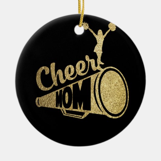 Cheerleader Mama Imitate Gold Keramik Ornament (Vorne)