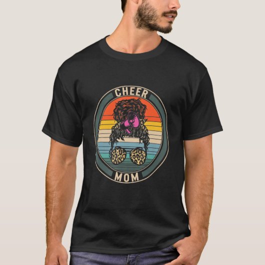 Cheerleader Mama Leopard Megaphone Cheerleader Mam T-Shirt (Vorderseite)