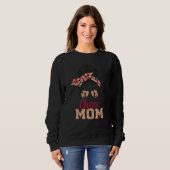 Cheerleader Mama Messy Bun Leopard Print Moth Sweatshirt (Vorne ganz)