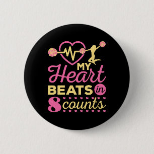 Cheerleader Mein Herz schlägt in 8 Counts Cheerlea Button