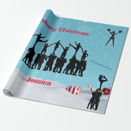 Cheerleader "Merry Christmas" Geschenkpapier (Ungerollt)