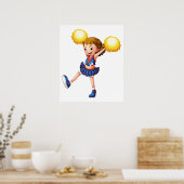 Cheerleader mit gelben Poms Poster (Küche)