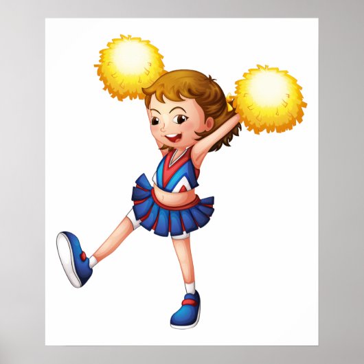 Cheerleader mit gelben Poms Poster (Vorne)