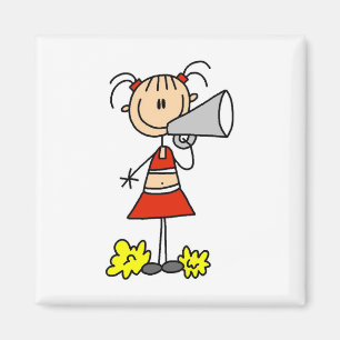 Cheerleader mit Megaphon T-Shirts und Geschenke Magnet