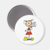 Cheerleader mit Megaphone Magnet (Vorderseite/Rückseite)