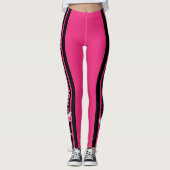 Cheerleader Monogramm Hot Pink Leggings (Vorderseite)