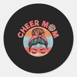 Cheerleader Muttertag Cheerleading Mama Cheering Runder Aufkleber