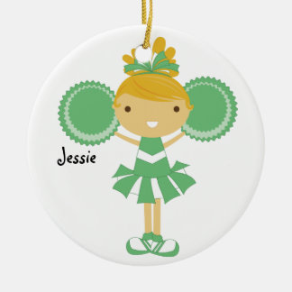 Cheerleader-Name-Verzierung KRW grüne Keramik Ornament
