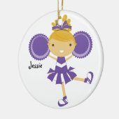 Cheerleader-Name-Verzierung KRW lila Keramik Ornament (Links)