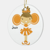 Cheerleader-Name-Verzierung KRW orange Keramikornament (Links)