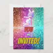 Cheerleader Niedlich Bunny Pompom Fun Geburtstag e Einladung (Rückseite)