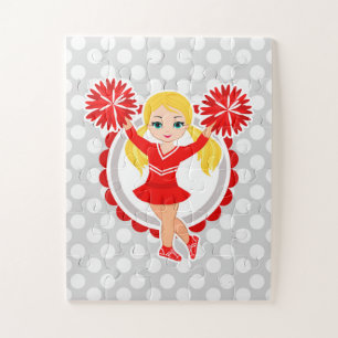 Cheerleader - Niedlich Red Blonde Cheer Puzzle
