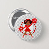 Cheerleader - Niedlicher amerikanischer Cheerleade Button (Vorne & Hinten)