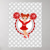 Cheerleader - Niedlicher Red Redhead Cheer Poster (Vorne)