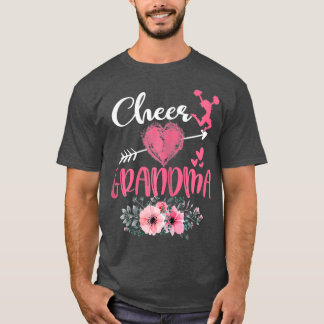 Cheerleader Oma Floral Funny Cheerleader Heart Day T-Shirt