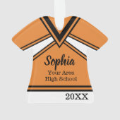 Cheerleader Orange und Black mit verschiedenen Buc Ornament (Rückseite)