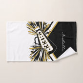 Cheerleader Outfit in Black, White and Gold Handtuch (Handtuch)
