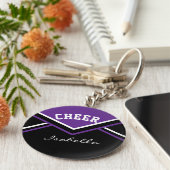 Cheerleader Outfit in Lila Schlüsselanhänger (Seite)