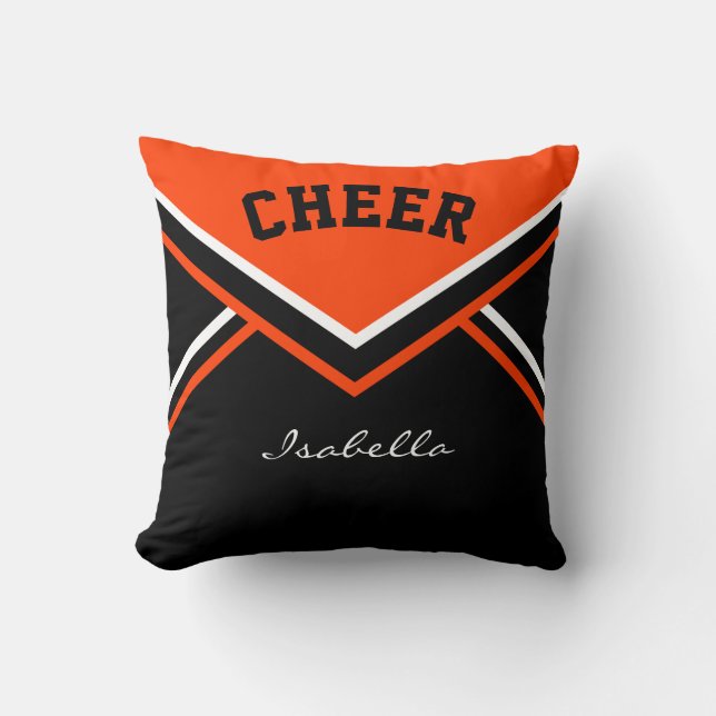 Cheerleader 📣 Outfit in Orange Kissen (Vorderseite)