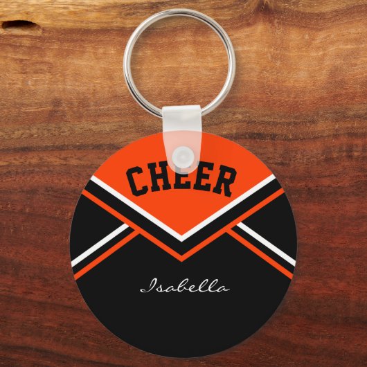 Cheerleader Outfit in Orange Schlüsselanhänger (Vorderseite)