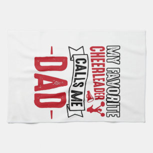 Cheerleader Papa Vintage Gravur Shirt Design_1 Geschirrtuch