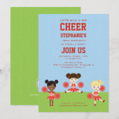 Cheerleader Party Einladung (Vorne/Hinten)