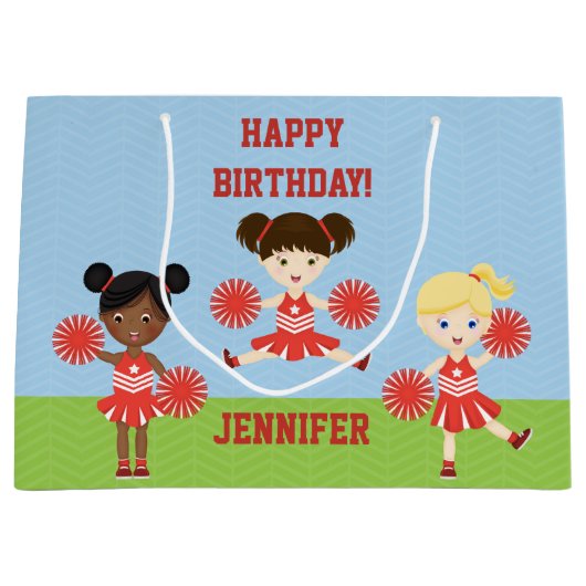 Cheerleader Party Große Geschenktüte (Vorderseite)
