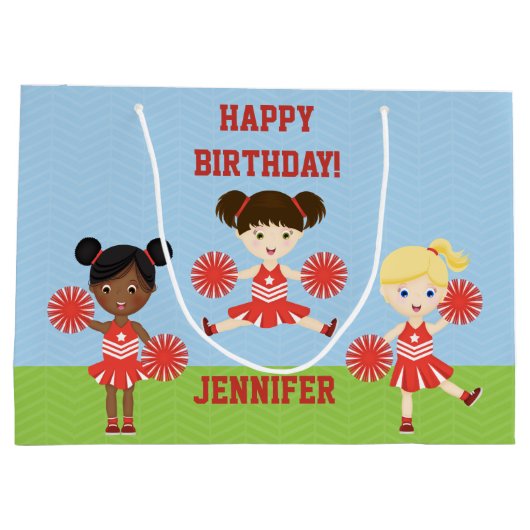 Cheerleader Party Große Geschenktüte (Rückseite)