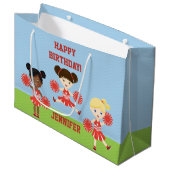 Cheerleader Party Große Geschenktüte (Vorderseite Schrägansicht)