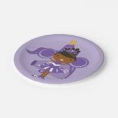 Cheerleader-Party-Papier-Teller KRW lila Pappteller (Schrägansicht)