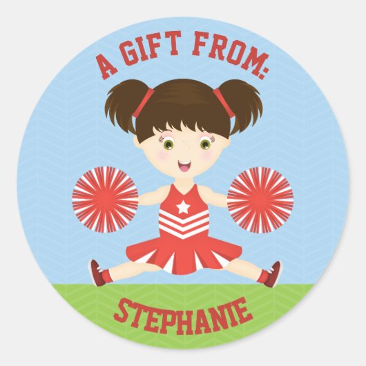 Cheerleader Party Runder Aufkleber (Vorderseite)
