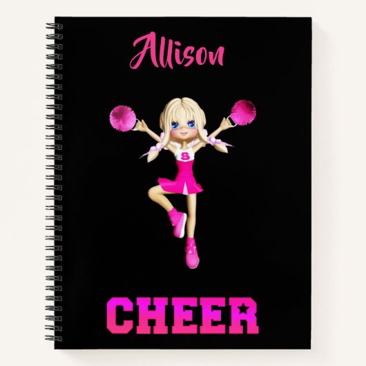 Cheerleader Personalisiert Cheer Spiral Notebook Notizblock (Vorderseite)
