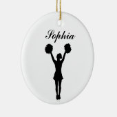 Cheerleader-personalisierte Weihnachtsverzierung Keramikornament (Rechts)