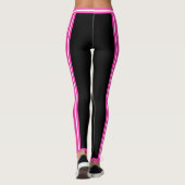 Cheerleader Pink Black Wide Stride Foto Logo Leggings (Rückseite)