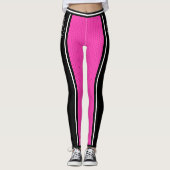 Cheerleader Pink Black Wide Strike Varsity Sport Leggings (Vorderseite)