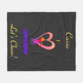 Cheerleader Pink, Gelb, schwarzer Fleecebanket Fleecedecke (Vorderseite (Horizontal))