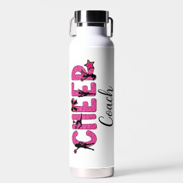 Cheerleader Pink Glitzer Personalisiert Trinkflasche